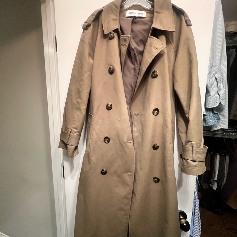 Veronica Beard Conneley Dickey Trench Coat in Moss
